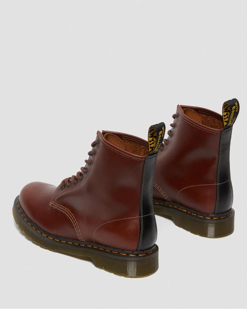 Men's Dr Martens 1460 Men's Abruzzo Leather Lace Up Boots Brown / Black | AU 516JPQ